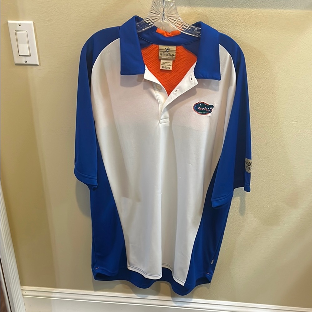 Heisman by Reebok Men's Florida Gator Blue Orange and White Polo Shirt